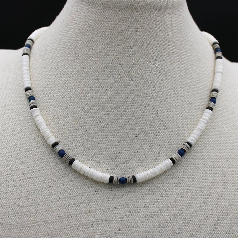 White Clam Grey Oyster Puka Shell "The Cabana Boy"